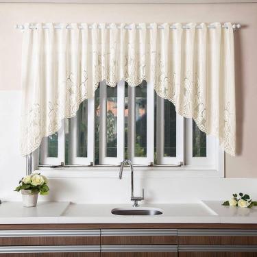 Imagem de Cortina De Renda Para Cozinha Cascata Clássica - Marfim