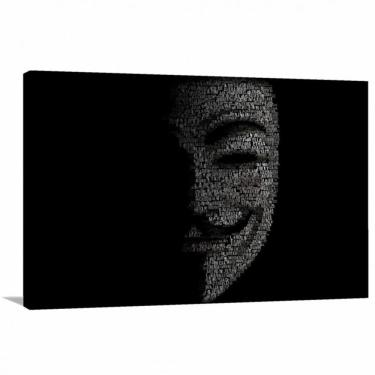 Imagem de Quadro decorativo Anonymous Black - Tela em Tecido