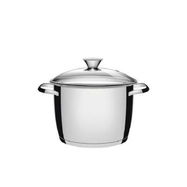 Imagem de Caldeirão Inox Fundo Triplo Tampa Vidro Tramontina 22Cm 5,5L