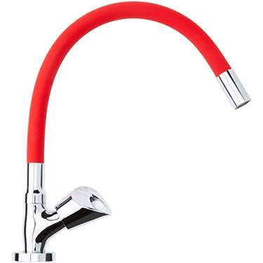 Imagem de Torneira De Mesa Para Cozinha Bica Moldável 1173 Angra Meber Meber Vermelho