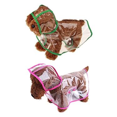 Imagem de 2 pçs capa de chuva para cães leve capa de chuva ajustável transparente à prova d'água roupas para animais de estimação com capuz poncho leve capa de chuva poncho moletom com capuz capa de chuva cão fatiador de chuva pequeno médio grande cães