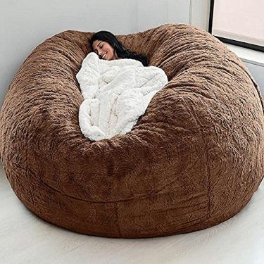Imagem de Home Sponge Bed Bean Bag Capa de cadeira Slipcover Quarto Duplo Varanda Sofá Grande Redondo Capa ia Fofa Sem Recheios Apenas Capa