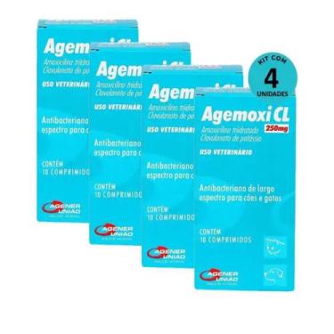 Imagem de Kit 4 Agemoxi Cl Agener 250Mg C/ 10 Comprimidos - Agenor