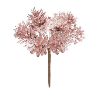 Imagem de Pick Natalino C/6 Pinas Rose Gold/glitt 1un 12x8x6cm 1200076