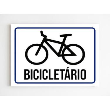 Imagem de Placa De Sinalização Bicicletário Aviso Bike Mdf A4 20X29 - Mago Das C