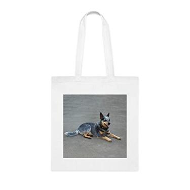 Imagem de Sacola de gado australiano, gado australiano engraçado, aniversário de gado australiano bolsa de ombro de gado australiano, bolsa reutilizável, Branco