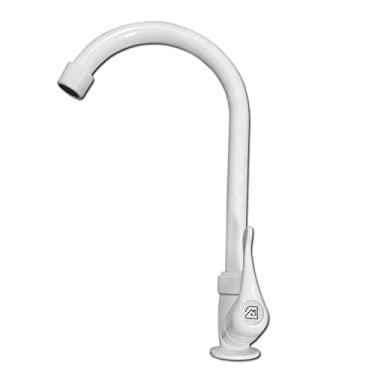 Imagem de Torneira de Cozinha de Bancada Bica Móvel Super Alta 1/4" Volta - Ametista Branco