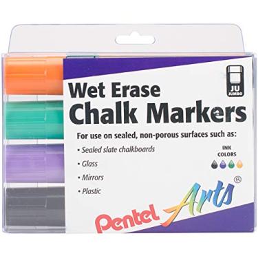 Imagem de Pentel Conjunto de marcadores de giz molhado artes, ponta jumbo, cores sortidas pacote com 4 (SMW56PC4M1)