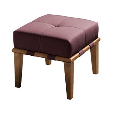 Imagem de Puff Decorativo 45cm Martínez Veludo Pés Madeira Rosa/Mel G62 - Gran Belo