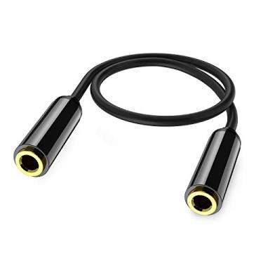 Imagem de ANDTOBO Conector auxiliar, adaptador de plugue de acoplador TRRS fêmea para fêmea 3,5 mm - 3,3 pés/40"