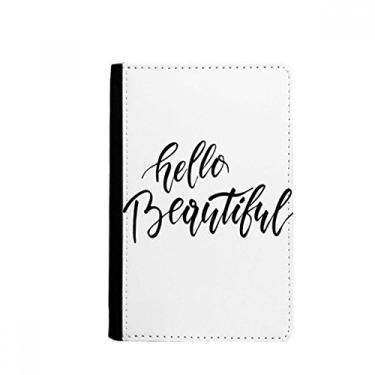 Imagem de Hello Beautiful Quote Porta-passaporte escrito à mão Notecase Burse carteira capa porta-cartão, Multicolor