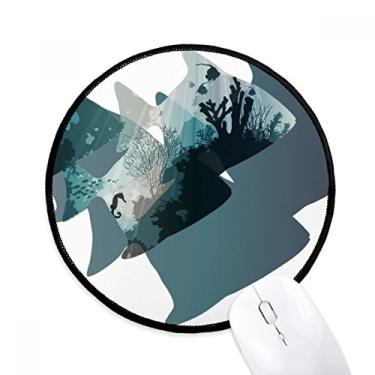 Imagem de DIYthinker Seahouse Coral Medusa Mar Natureza Animal Mouse Pad Desktop Escritório Tapete Redondo para Computador