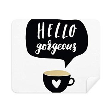 Imagem de DIYthinker Hello Gorgeous Quote Limpador de tela de pano de limpeza à mão 2 peças de tecido de camurça