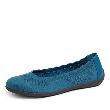 Imagem de Dearfoams Sapatilhas femininas leves, laváveis e confortáveis, Coral azul, 36