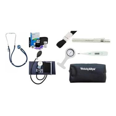 Imagem de Kit Enfermagem Completo P Amed + Medidor Glicose Lite Gtech (AZUL)