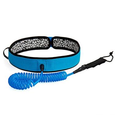 Imagem de Chusui Trela de cintura para prancha de surf 7 mm de espessura 10 pés em espiral Trela para prancha SUP Stand Up Paddleboard Leash