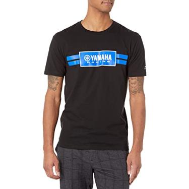 Imagem de Camiseta unissex com listras Yamaha Racing Factory Effex (,), 1 pacoteFactory Effex Large preto 19-87204