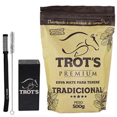 Imagem de KIT TROT'S COPO DE INOX PRETO 250ML + BOMBA PRETA + TERERÉ CLÁSSICO 500G
