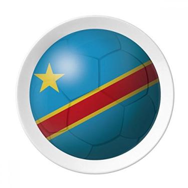 Imagem de Prato de futebol americano da bandeira nacional do Congo de porcelana decorativa Salver louças de jantar