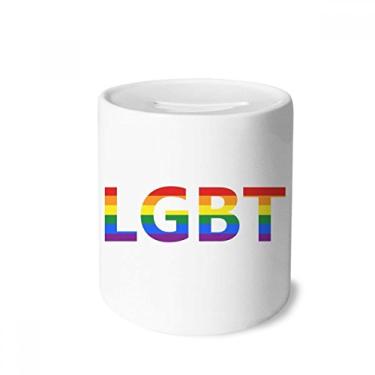 Imagem de DIYthinker Caixa de dinheiro LGBT Transgênero com suporte bissexual, caixa de cerâmica para presente de cofrinho