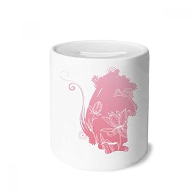 Imagem de DIYthinker Porta-moedas de cerâmica com flor de flor de lótus e porta-moedas para presente