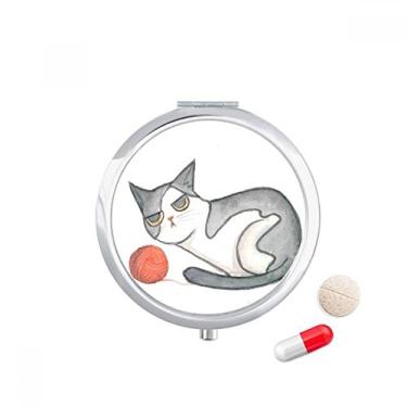 Imagem de Miaoji Caixa de comprimidos para gatos com pintura em aquarela e fantoches