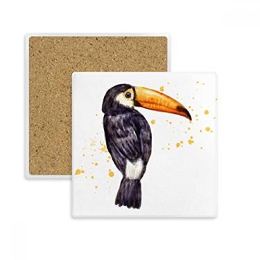 Imagem de Porta-copos Ramphastos Toco Bird Tropical Quadrado Porta-copos Porta-copos Pedra isolante
