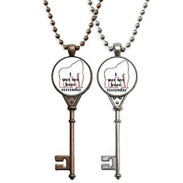 Imagem de OFFbb-USA Orangotans Colar de chave com pingente de cultura de inglês e conhecimento comum para decoração de casais