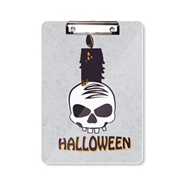 Imagem de Pasta de prancheta de bruxa de caveira para Halloween Candles A4