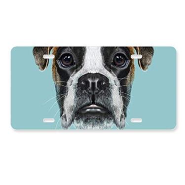 Imagem de DIYthinker Placa de licença Lop-eard Boxer Dog Pet Animal Decoração de aço inoxidável