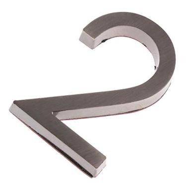 Imagem de Placa flutuante 3D de 7,6 cm, placa de endereço com número de porta cromada de cetim preto, para artigos de decoração de apartamentos planos, placa digital de 0 a 9, plástico ABS