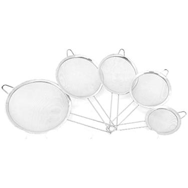 Imagem de Super Kit Peneiras Aço Inox 5 Peças 10,14,16,18 e 20cm - Vitrizi