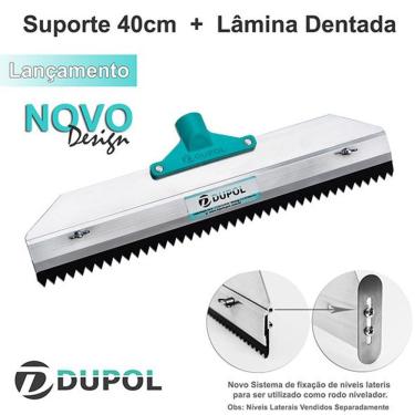 Imagem de Rodo Dentado 40cm Alumínio Reforçado + Lâmina Dentada 40 cm