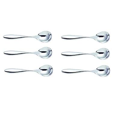 Imagem de Alessi Colher de chá Mami de 13 cm, polir espelhada de aço inoxidável 18/10, conjunto de 6