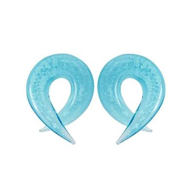 Imagem de 6 mm-16 mm Vidro Azul Concônicos Espirais Tapers Brincos Brilham no Escuro Torcido Ear Gauges Plug Pendurado Cônico Extensor Piercing Joias, 14mm - 9/16", Vidro, Sem pedras preciosas