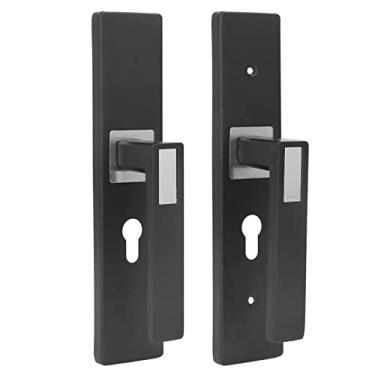Imagem de Fechadura da Maçaneta da Porta, Aperto Confortável Com 7 Parafusos de Liga de Alumínio, Conjunto de Trava para Evitar Ferrugem para Uso No Quarto (Prata negra)