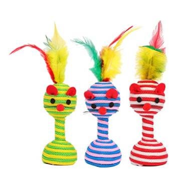 Imagem de Yustery 3 peças brinquedos de provocação de gatos brinquedos engraçados para gatos em forma de desenho animado brinquedos interativos para gatos
