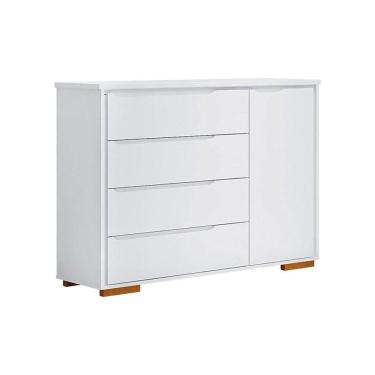 Imagem de Cômoda Infantil 4 Gavetas com LED Sloan 100% MDF Cor Branco - Móveis Estrela Baby