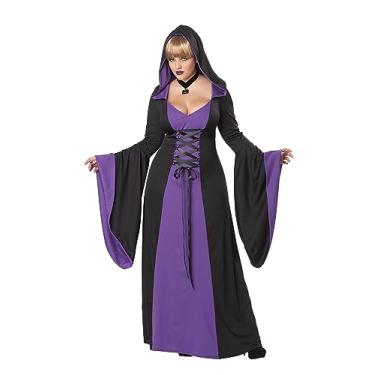 Imagem de Roupão com capuz de luxo plus size, Roxo/preto, 3XL (20-22)
