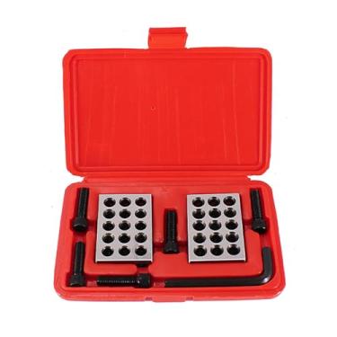 Imagem de Kit de Bloco de Calibre, 23 Furos de Alta Precisão, Blocos de Furo de Calibre de Perfuração Cruzada de Aço Inoxidável para Design de Instalação