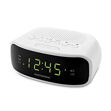 Imagem de Magnasonic Digital AM/FM Clock Radio com backup de bateria, alarme duplo, funções de sono & soneca, opção de escurecimento de exibição,branco (EAAC201