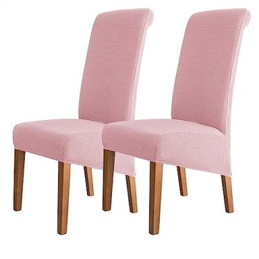 Imagem de Conjunto de capas para cadeiras de jantar 2/4/6/8 capas elásticas elastano capas de assento laváveis ​​capa protetora para cozinha de casamento sala de jantar escritório casa hotel banquete cerimônia