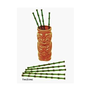 Imagem de 25 Bamboo Tiki Cocktail Swizzles - Agitadores de festa