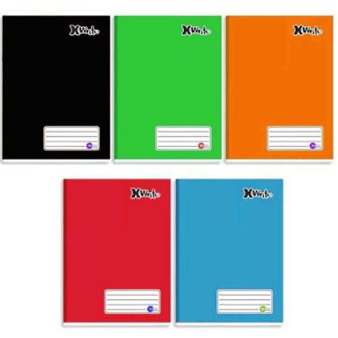 Imagem de Kit 10 Caderno Diferente Color 96 Folhas Reforçado Costurado Capa Dura