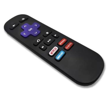Imagem de Controle Remoto Compatível com Roku Tv Express Receptor Botão Netflix Hbo Go Globo Play Google Play - Teclas especiais - Controle para reposição Otima qualidade.