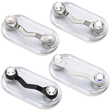 Imagem de Readerest Porta-Óculos Magnético - Porta-Crachá De Identificação, Inoxidável Com Pérola Swarovski, Inoxidável Com Cristal Swarovski, Preto Clássico Com Cristal Swarovski, Sem Tamanho Multicolorido