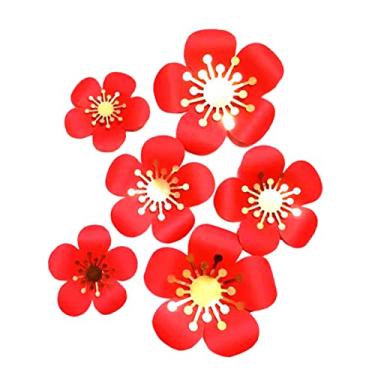 Imagem de Gadpiparty Adesivo De Parede De Pétalas 6 Peças Decoração Floral Decorações De Janela De Casamento Decorações De Flores Grandes Para Parede Dourada