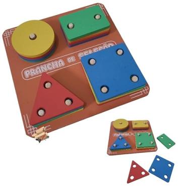 Imagem de Brinquedo Pedagógico Madeira Prancha De Seleção Encaixe Premium