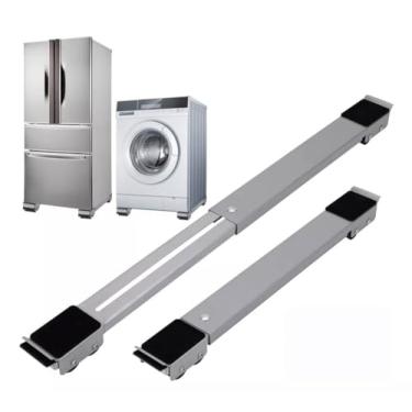 Imagem de Kit com 2 Suporte Com Rodinha e Tamanho Ajustavel Para Geladeira Maquina de Lavar ou Moveis Com Capacidade Testada Até 200kg