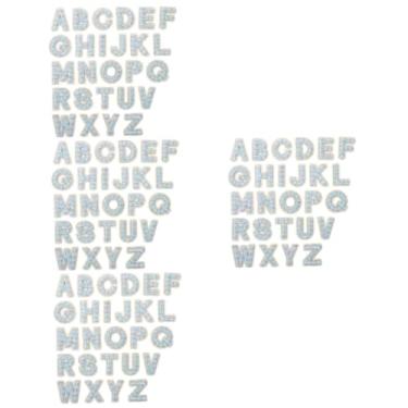 Imagem de TEHAUX 104 Peças etiqueta de pano de carta remendo de carta ferro em remendos ferro em letras de remendos letras de ferro em patches roupas Acessórios ferro pequeno distintivo